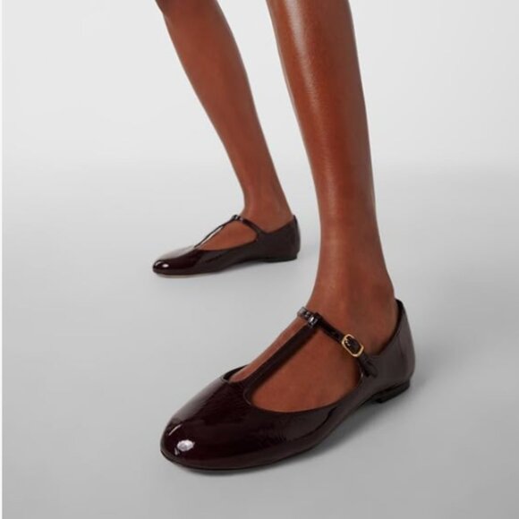 Milooey Shoes - Milooey Wine Round Toe Mary Janes Shoes Chunky Low Heels T-Strap Buckled Shoes